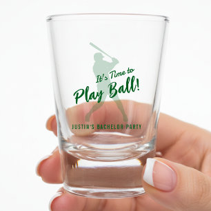Verre A Shot Enterrement de vie de garçon Baseball Il est temps