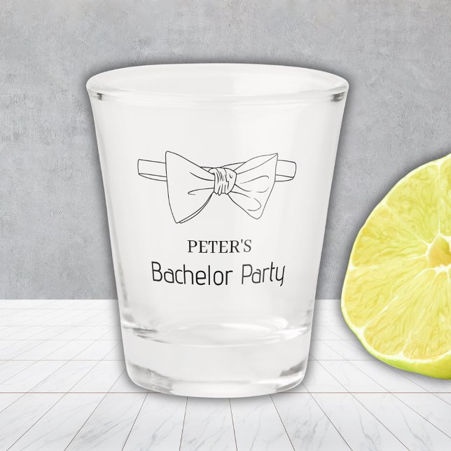 Verre A Shot Enterrement de vie de garçon Cravate papillon pers (Custom Bow Tie Bachelor Party Shot Glass)