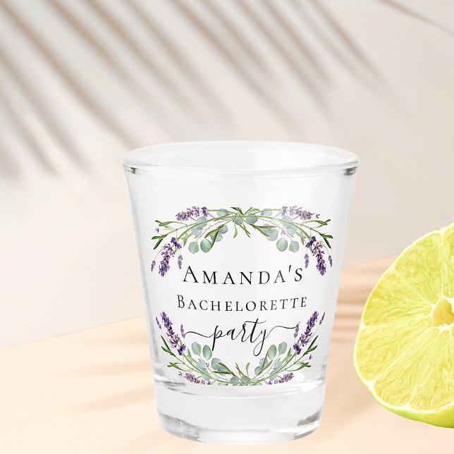 Verre A Shot Enterrement de vie de jeune fille lavande eucalypt (Créateur téléchargé)