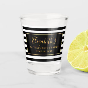Verre A Shot Enterrement de vie de jeune fille rayures noires e