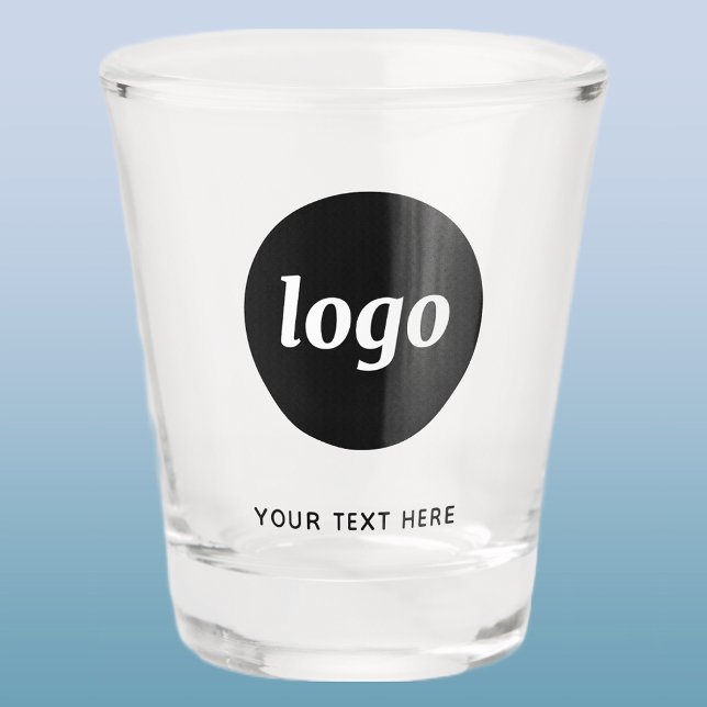 Verre A Shot Entreprise de logo et texte simple (Logo with text business promotional shot glass)