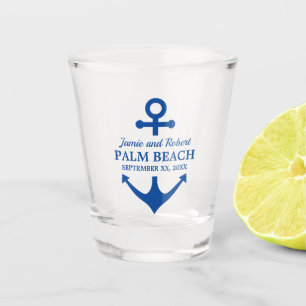 Verre A Shot Épouser par la mer ou sur le motif d'Ancre de