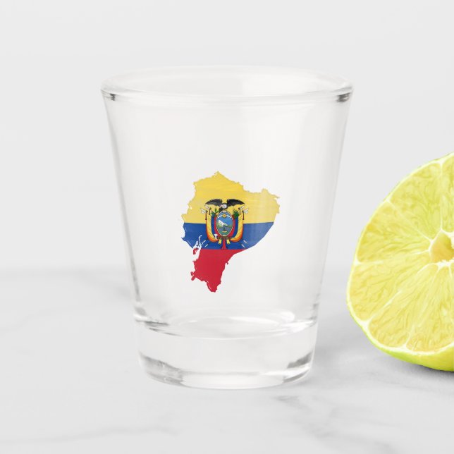 Verre A Shot Equateur flag and map (Devant)