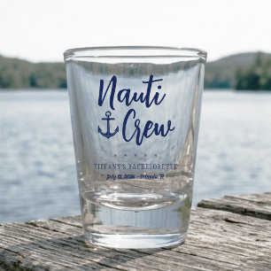 Verre A Shot Équipage Nauti Ancre Fête de Fille Bachelorette Na