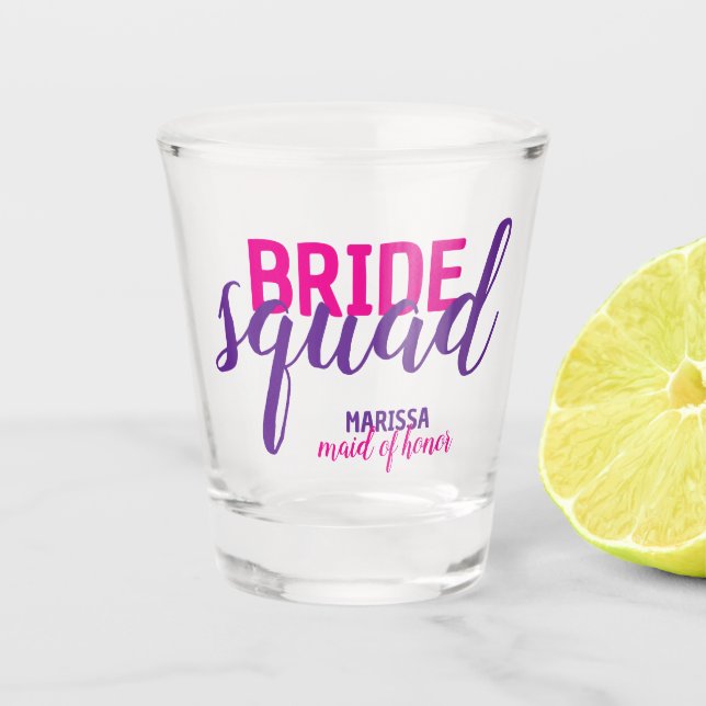 Verre A Shot Équipe de la mariée nouveauté rose scénario enterr (Devant)