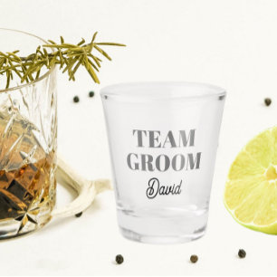 Verre A Shot Équipe de Mariage gris foncé Groom personnalisée