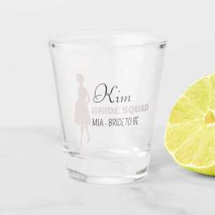 Verre A Shot Équipe de mariées   Bridesmaid Chaud Rose Bachelor