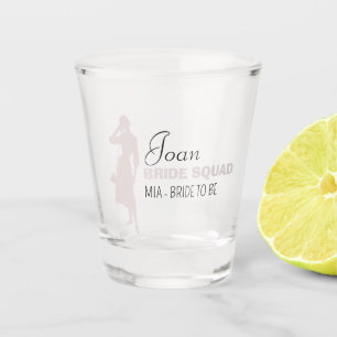 Verre A Shot Équipe de mariées Bridesmaid Chaud Rose Bachelor