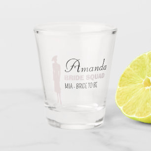 Verre A Shot Équipe de mariées Bridesmaid Chaud Rose Bachelor
