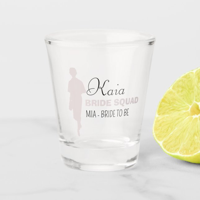 Verre A Shot Équipe de mariées | Bridesmaid Chaud Rose Bachelor (Devant)
