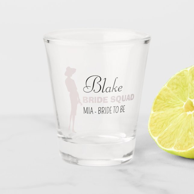 Verre A Shot Équipe de mariées | Chaud Rose Bachelorette Brides (Devant)