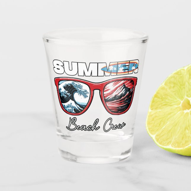 Verre A Shot Équipe de plage d'été - Vibes d'été (Devant)