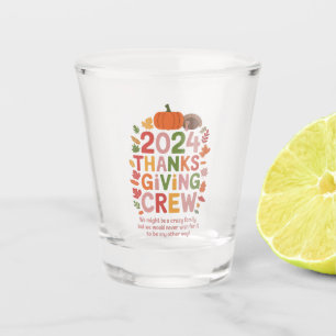 Verre A Shot Équipe de Thanksgiving en famille 2024 Dinde Corre