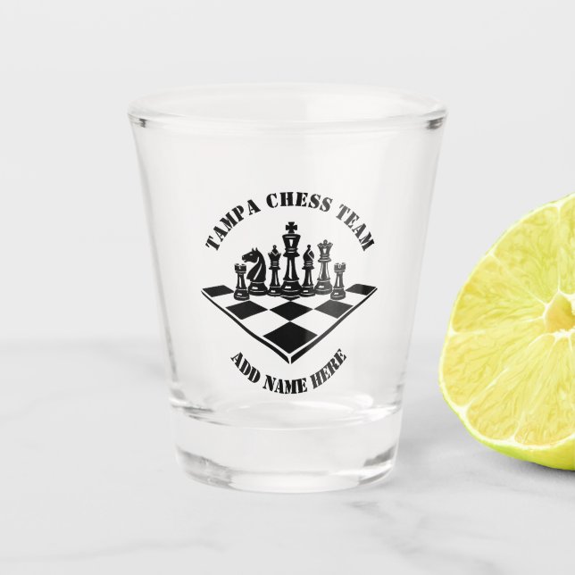 Verre A Shot Équipe d'échecs Ajouter un nom  (Devant)