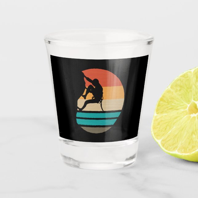Verre A Shot Escalade Grimpeur Rétro  (Devant)