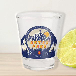 Verre A Shot Estes Park Colorado Drapeau Montagnes Randonnée So