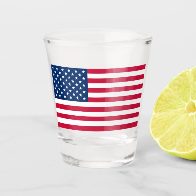 Verre A Shot États-Unis Drapeau Tiré (Devant)