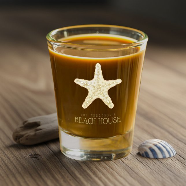 Verre A Shot Étoile de mer de maison de plage Or ID623 (Créateur téléchargé)