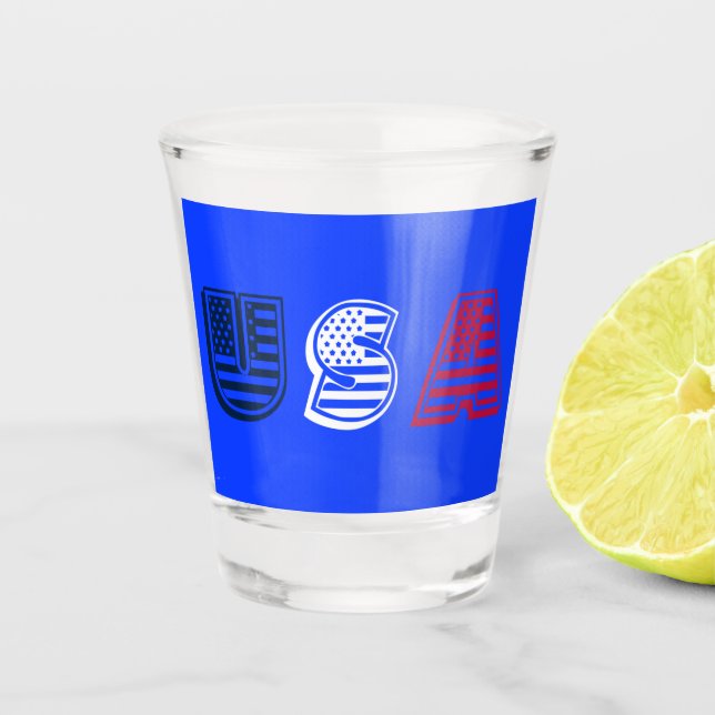 Verre A Shot Étoiles Etats-Unis + bandes (Devant)