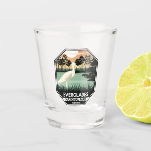 Verre A Shot Everglades Parc National Sunset Egret Vintage
