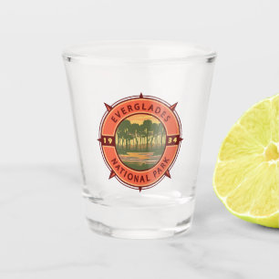 Verre A Shot Everglades Parc National Sunset Retro Compass
