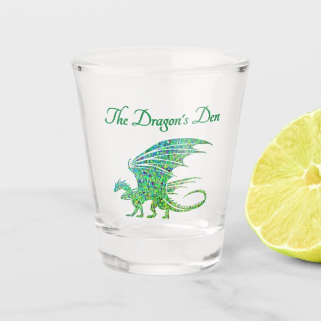 Verre A Shot Extraordinaire Mosaic Green Dragon Personnel (Devant)