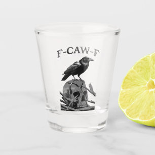 Verre A Shot F-Caw-F Funny Black Crow Bird