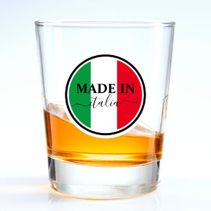 Verre A Shot Fabriqué En Italie Drapeau Italien Rouge Blanc Ver
