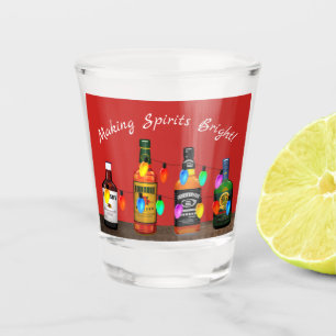 Verre A Shot Faisant à spiritueux les lumières de Noël et le