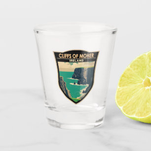 Verre A Shot Falaises de Moher Irlande Travel Art Vintage