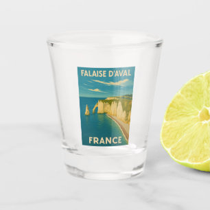 Verre A Shot Falaises Vintage voyage rétros d'Etretat France