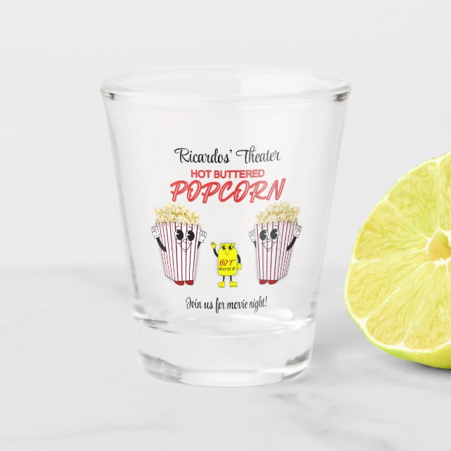 Verre A Shot Family Movie Theater Fun Popcorn Mascots (Devant)