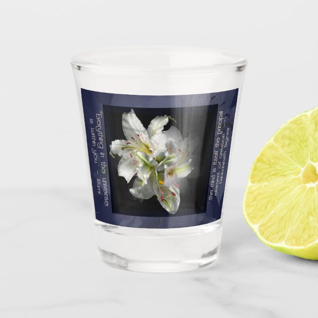 Verre A Shot Fantaisie de lys blancs (Devant)