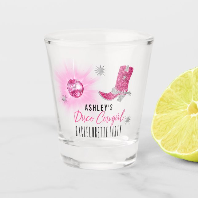 Verre A Shot Faux Parties scintillant Disco Rose Cowgirl Bachel (Devant)