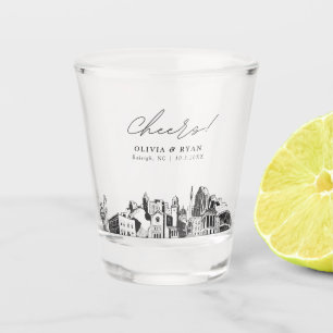 Verre A Shot Faveur de mariage personnalisée à Raleigh Tchin-Tc