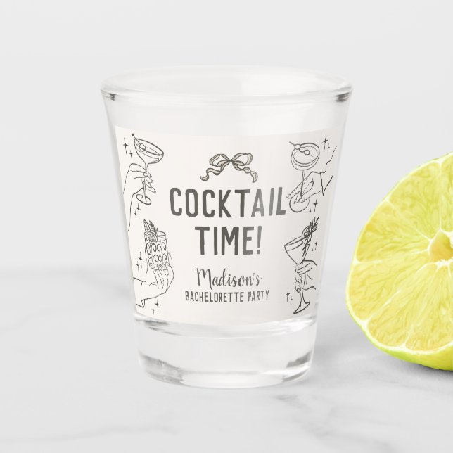 Verre A Shot Faveurs de Fille pour une Soirée Rétro Beige Cockt (Devant)