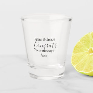 Verre A Shot Félicitations ajoutez nom message mariage jeune co