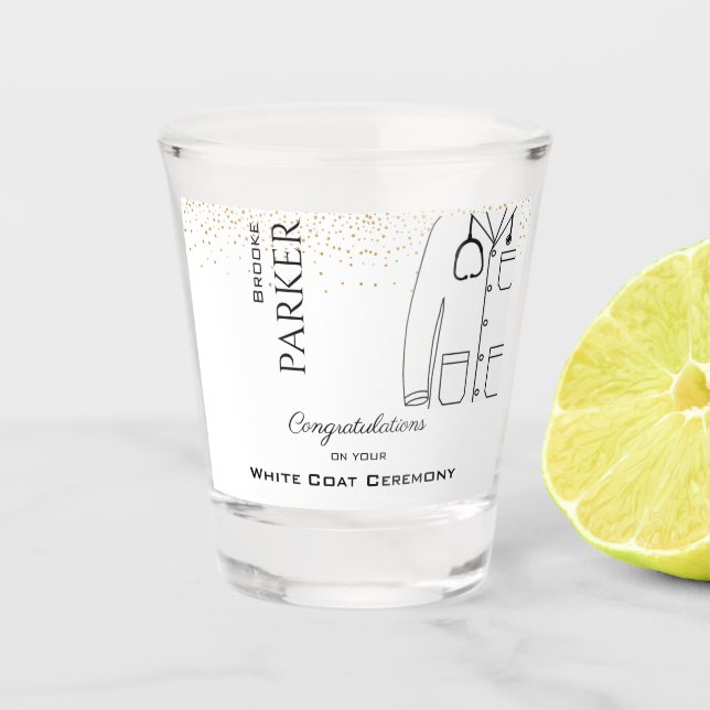 Verre A Shot Félicitations White Coat Ceremony Docteur (Devant)