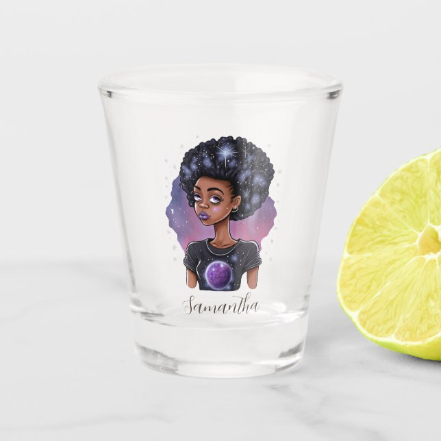Verre A Shot Femme Afro Élégante (Devant)