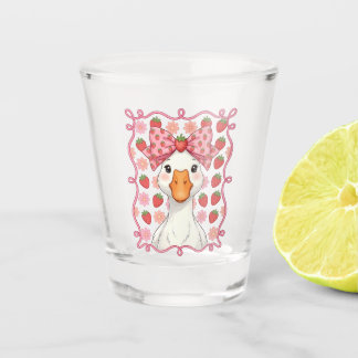 Verre A Shot Femme Oie Fraise Été Nœud