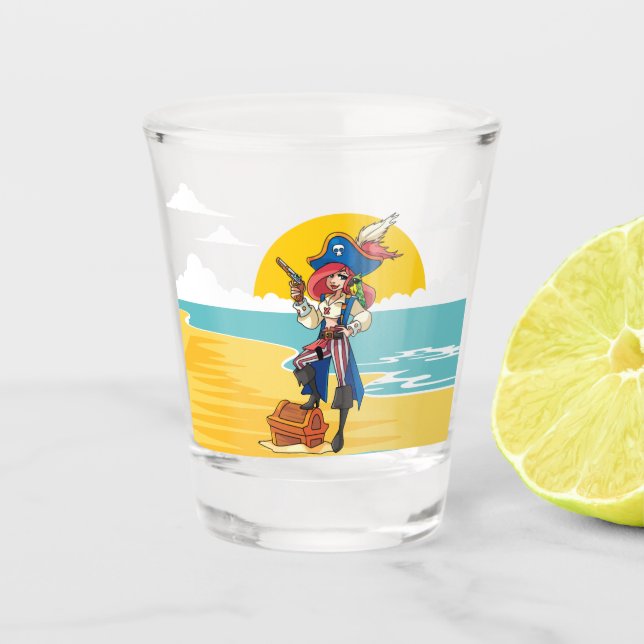 Verre A Shot Femme pirate Treasure shot verre (Devant)