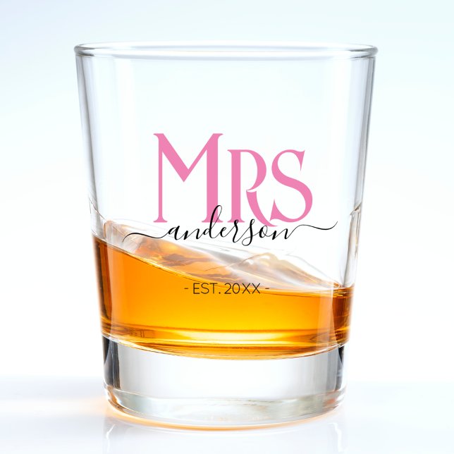 Verre A Shot Femme rose Mariée Mme Anniversaire du Mariage (Créateur téléchargé)