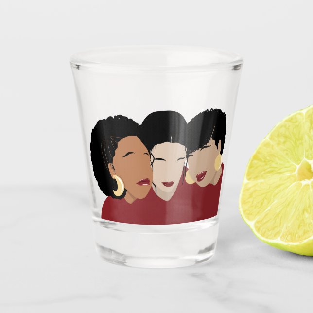 Verre A Shot Femmes noires, soeurs amies (Devant)