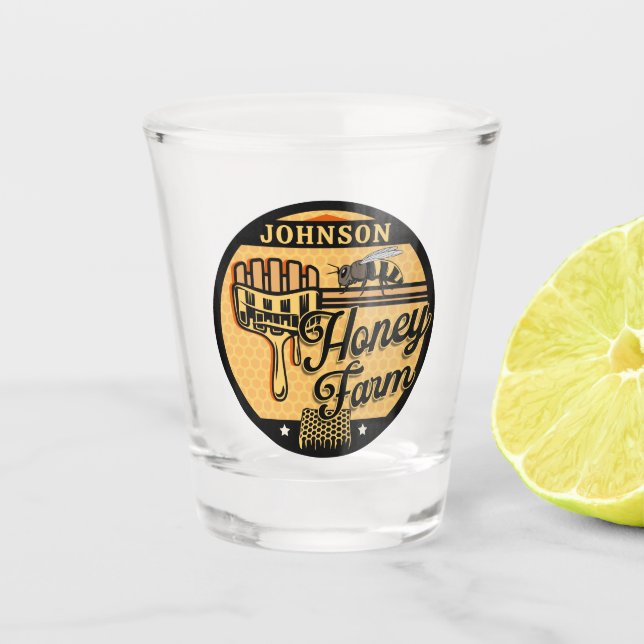 Verre A Shot Ferme d'abeilles de miel NOM PERSONNALISÉ Ruche de (Devant)