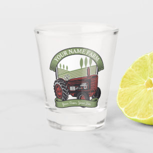Verre A Shot Fermier de Vintage Farm Tractor