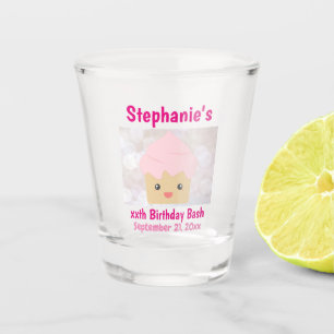 Verre A Shot Fête Anniversaire Favoriser Cupcake Rose Cute
