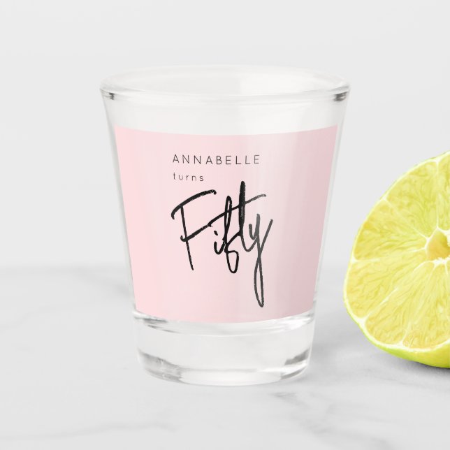 Verre A Shot Fête d'anniversaire cinquantième moderne (Devant)