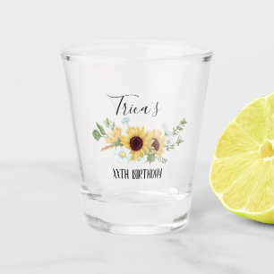 Verre A Shot Fête d'anniversaire de la floraison de tournesol