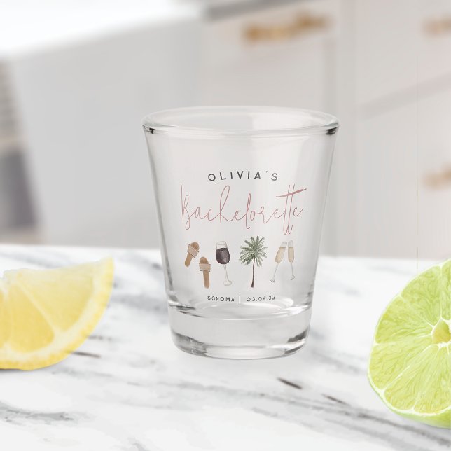 Verre A Shot Fête de Bachelorette Personnalisée au Pays du Vin (Créateur téléchargé)