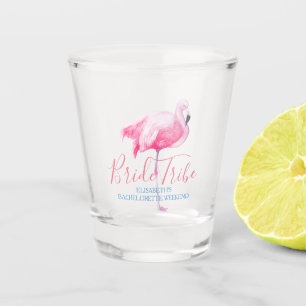 Verre A Shot Fête de bachelorette tropicale flamant rose